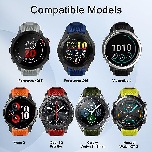 ISABAKE 22mm Watch Strap for Forerunner 255 Music/Forerunner 265, Silicone Quick Release Replacement Band for Garmin Venu 2/Vivoactive 4/Samsung Galaxy Watch 3 45mm - Image 4
