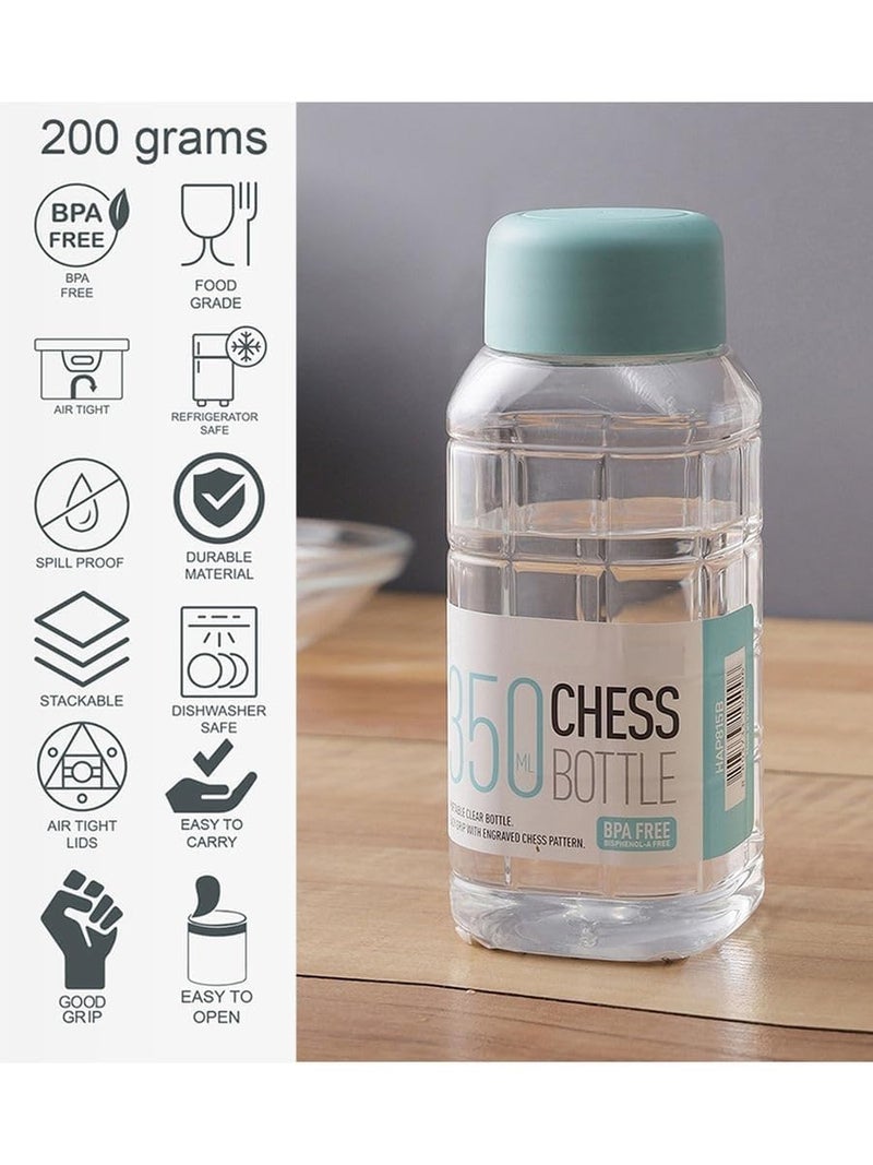 PUTHAK Small BPA Free Chess Water Bottle for Kids & Adults - Plastic PET Juice Bottle, 350ML & 400ML Combo of 2 for Water, Juice, Mojito - Image 5