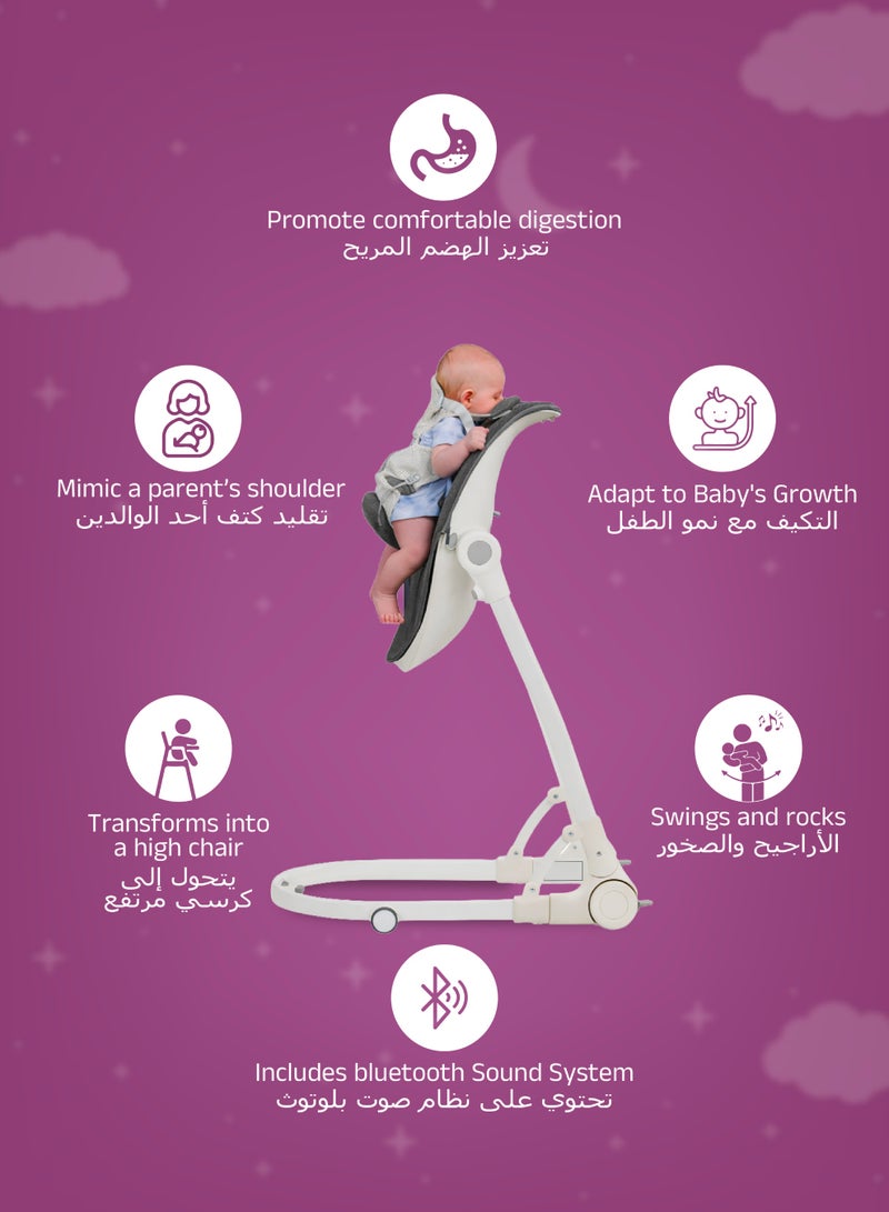 بيبي أب مقعد رضّع بتقنية الزاوية المقلدة للكتف (SRA) | من تصميم طبيب جهاز هضمي للأطفال | يدعم الهضم وسلامة الرأس والراحة | يتحول إلى كرسي مرتفع لراحة الوالدين - Image 3
