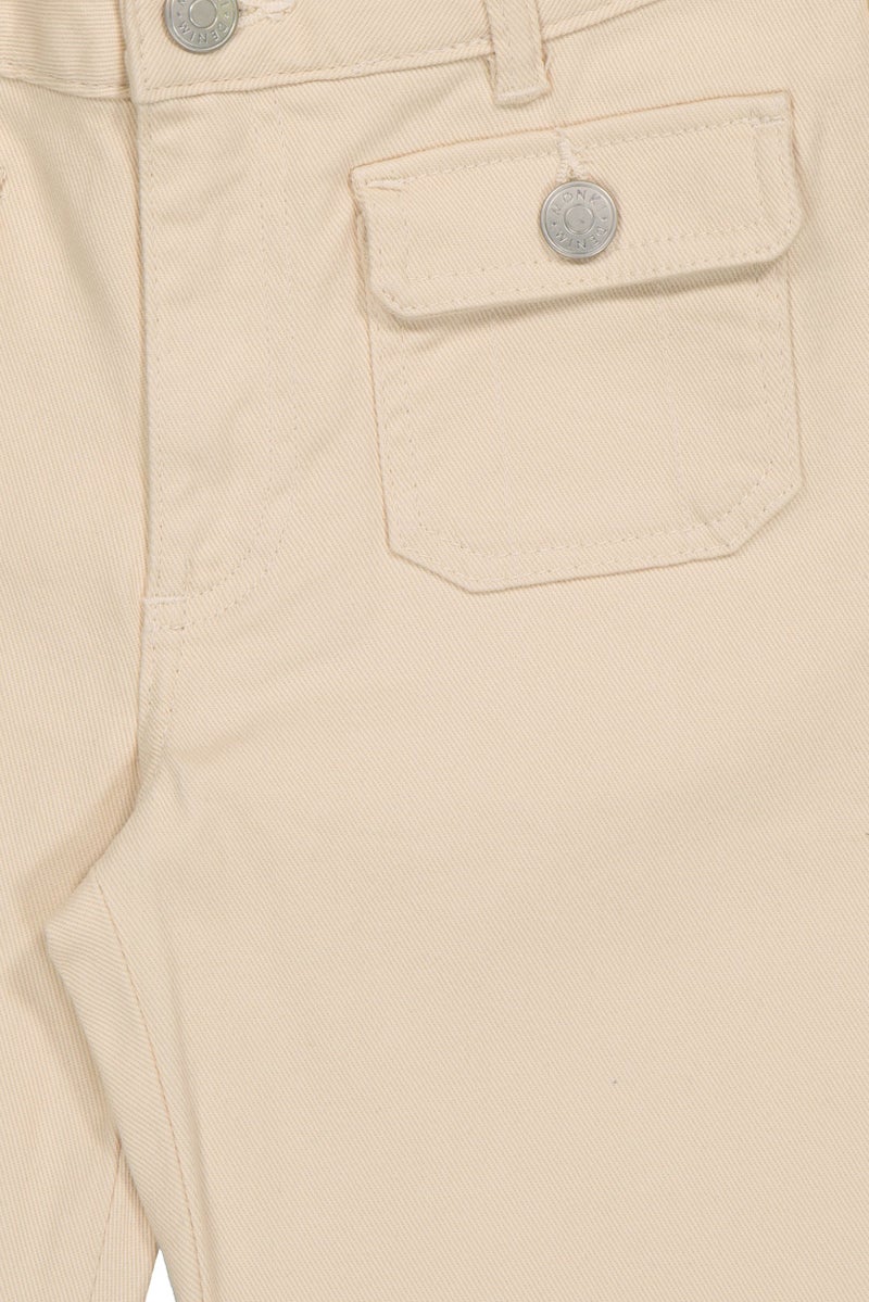 MONKI Women Wide Leg Fit Plain Stretchable Jeans, Beige - Image 5