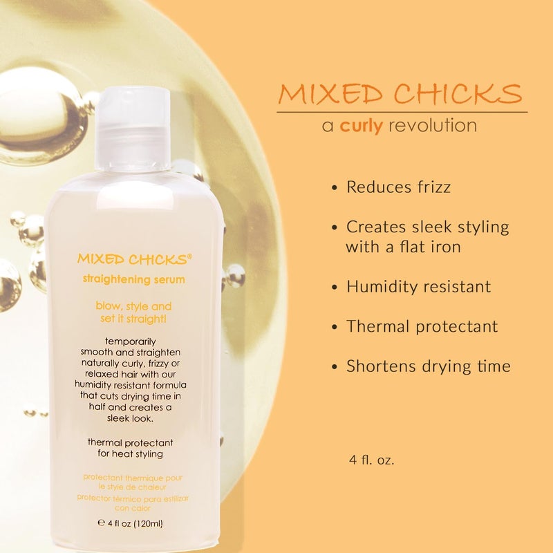 Mixed Chicks Straightening Serum - 4 oz Heat Protectant for Curly and Frizzy Hair - Image 4