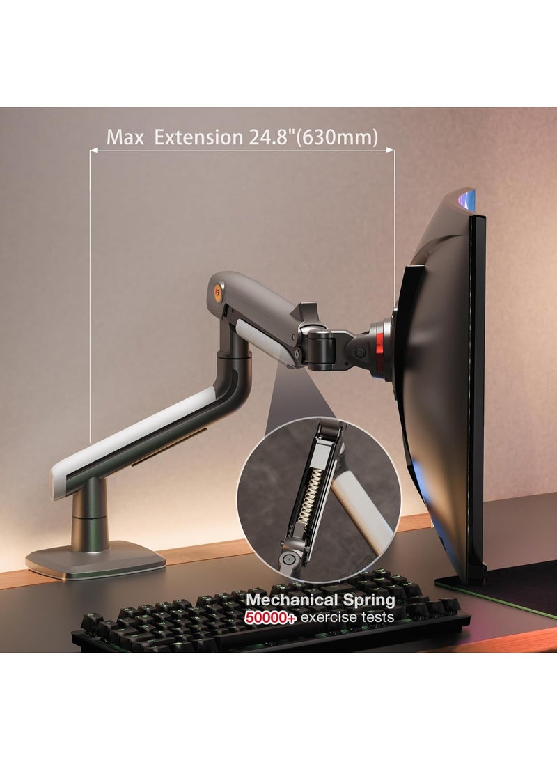 NB NORTH BAYOU Ergonomic Monitor Arm – Supports 27–50” Flat, Curved & Ultra-Wide Screens – Heavy-Duty up to 18kg – VESA 75/100mm - Image 2