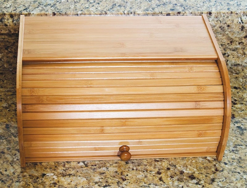 Lipper International Bamboo Wood Rolltop Bread Box - Classic Kitchen Storage Solution - Image 3