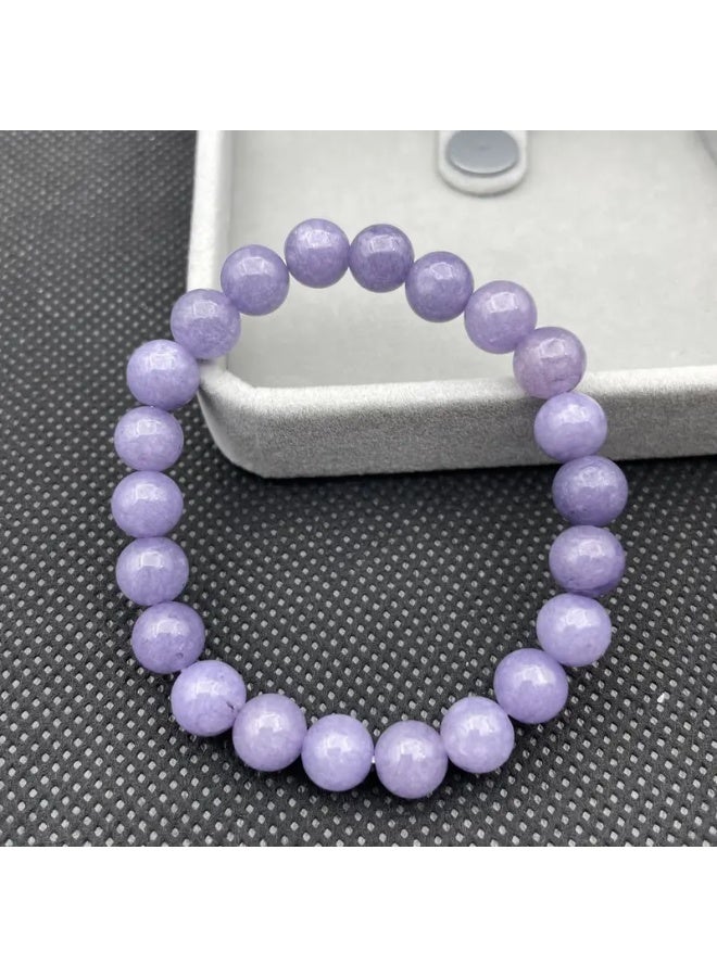 Goolsky سوار من الحجر الطبيعي - خرز بنفسجي لافندر، مقاس 8 مم - Image 3