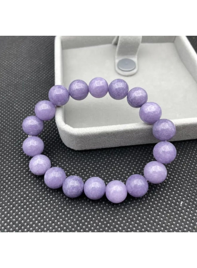 Goolsky سوار من الحجر الطبيعي - خرز بنفسجي لافندر، مقاس 8 مم - Image 2