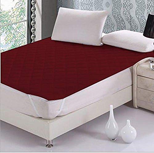 Linenovation Water Resistant Dustproof Mattress Protector King Bed Size 36 Inch X 78 Inch Maroon - Image 1