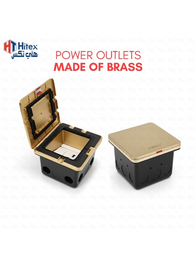 هيتكس صندوق كهرباء أرضي منبثق من هايتكس جيفكس مزود بمقبس ومفتاح | لمسة نهائية ذهبية لامعة | مقبس كهربائي أحادي الفتحة بقوة ١٣ أمبير مع مفتاح | مقاوم للماء أ ب٥٥ | مقبس أرضي مخفي للاستخدام المنزلي والمكتبي والتجاري - Image 2