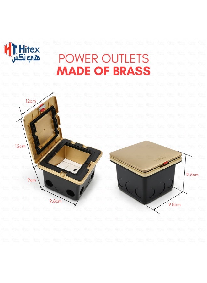 هيتكس صندوق كهرباء أرضي منبثق من هايتكس جيفكس مزود بمقبس ومفتاح | لمسة نهائية ذهبية لامعة | مقبس كهربائي أحادي الفتحة بقوة ١٣ أمبير مع مفتاح | مقاوم للماء أ ب٥٥ | مقبس أرضي مخفي للاستخدام المنزلي والمكتبي والتجاري - Image 5