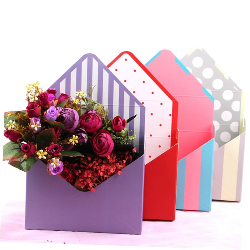 10pcs Floral Envelope Boxes Foldable with Basket Design for Wedding Bouquet Flower Packaging - Image 5