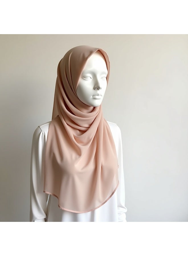 طرحة شيفون ناعمة وخفيفة - ألوان مميزة وأناقة ساحرة | مقاس 175×75 سم  - Image 4