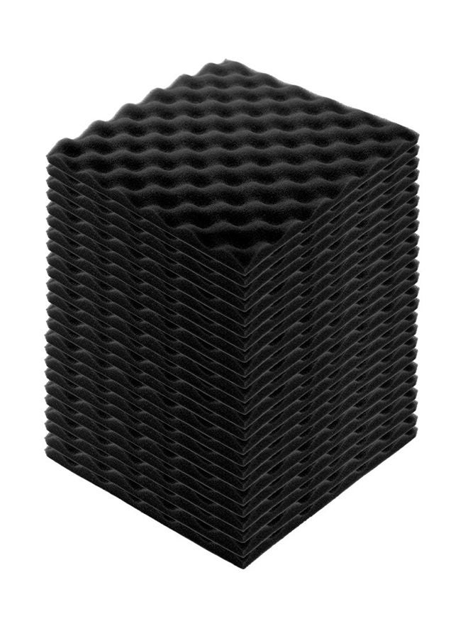 NIBEMINENT 24-Piece Recording Studio Soundproof Wedge Foam Black 33centimeter - Image 1