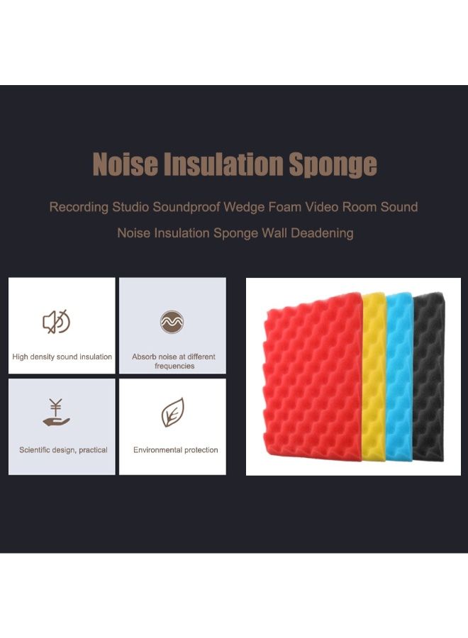 NIBEMINENT 24-Piece Recording Studio Soundproof Wedge Foam Black 33centimeter - Image 3