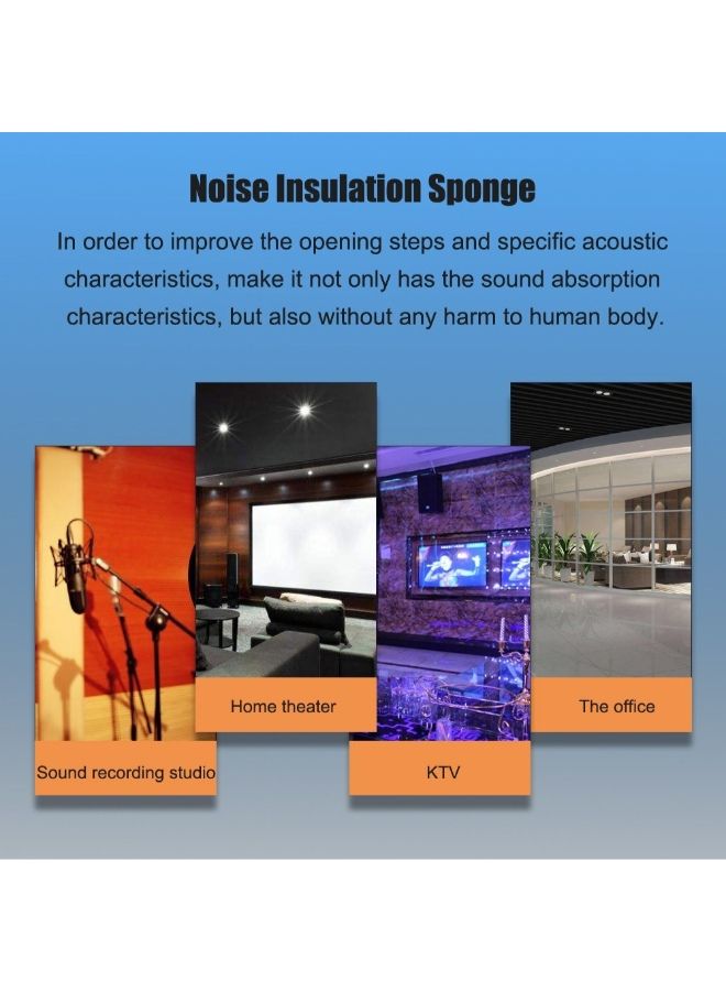 NIBEMINENT 24-Piece Recording Studio Soundproof Wedge Foam Black 33centimeter - Image 2