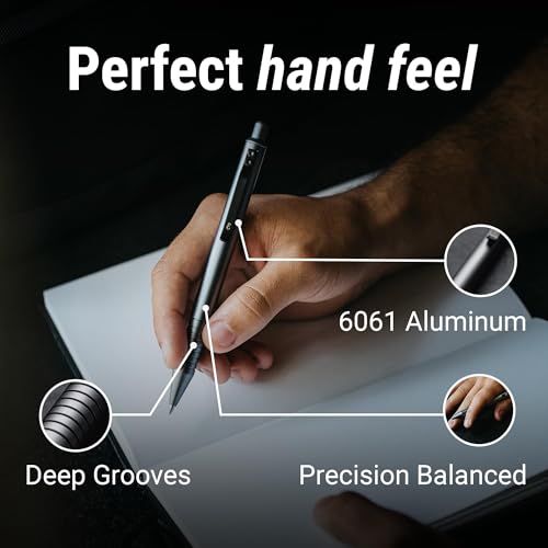 Everyman Grafton Full Click Refillable 0.7mm Gel Ink Pen, Crimson | Sleek Anodized Aluminum EDC Pen with Deep Grooved Grip | Smooth Writing Pocket Pen for Office, Travel, Gifting & Daily Use - Image 2