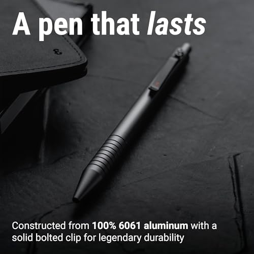 Everyman Grafton Full Click Refillable 0.7mm Gel Ink Pen, Crimson | Sleek Anodized Aluminum EDC Pen with Deep Grooved Grip | Smooth Writing Pocket Pen for Office, Travel, Gifting & Daily Use - Image 4