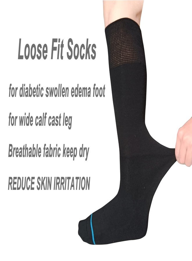 LORVVDE Walking Boot Socks Replacement Sock Liner for Orthopedic Boot Walker Brace, Cast Socks for Fracture Boot Surgical leg Cover Black 2 Pairs - Image 3