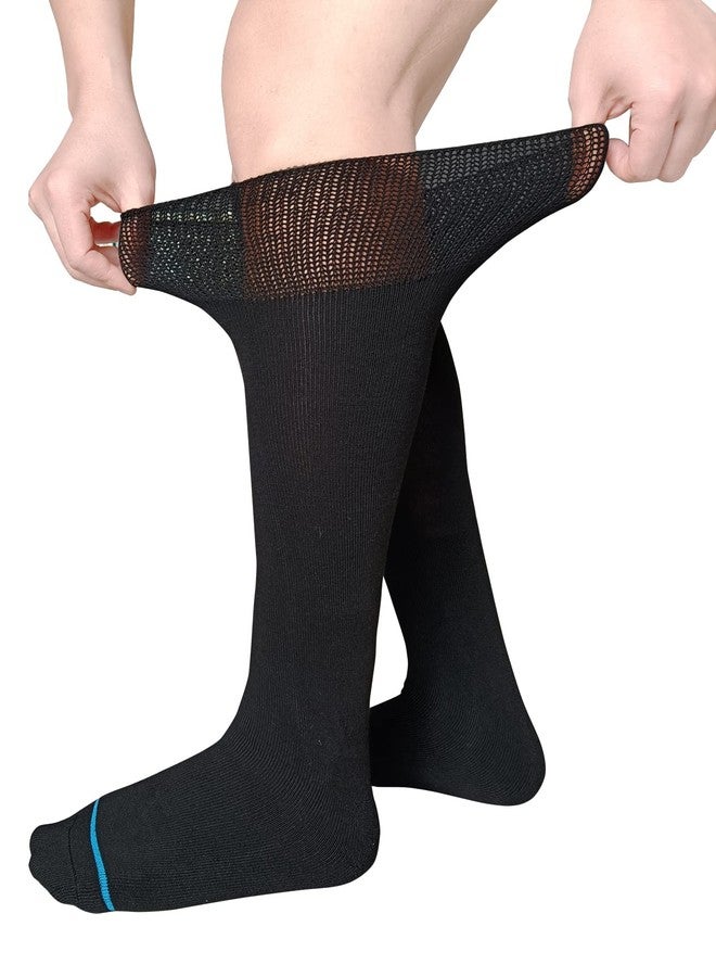 LORVVDE Walking Boot Socks Replacement Sock Liner for Orthopedic Boot Walker Brace, Cast Socks for Fracture Boot Surgical leg Cover Black 2 Pairs - Image 4