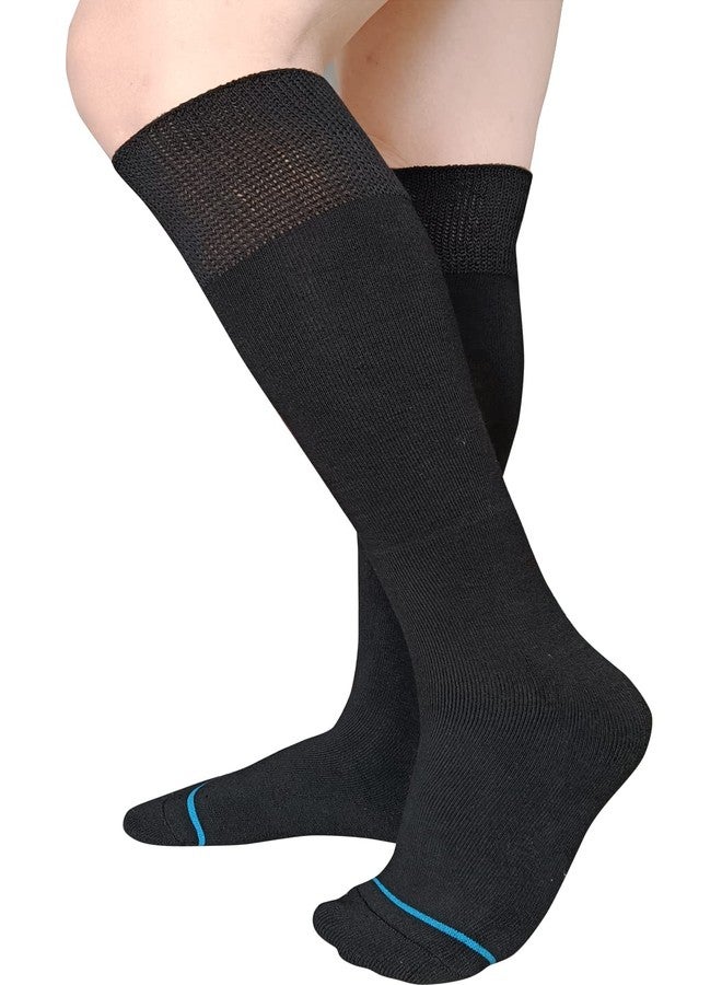 LORVVDE Walking Boot Socks Replacement Sock Liner for Orthopedic Boot Walker Brace, Cast Socks for Fracture Boot Surgical leg Cover Black 2 Pairs - Image 5