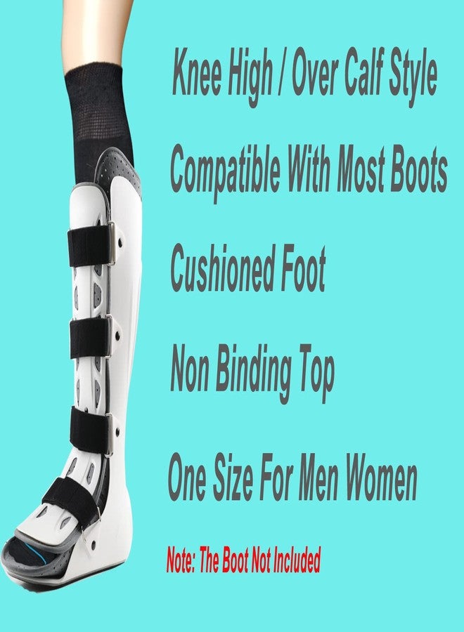 LORVVDE Walking Boot Socks Replacement Sock Liner for Orthopedic Boot Walker Brace, Cast Socks for Fracture Boot Surgical leg Cover Black 2 Pairs - Image 2