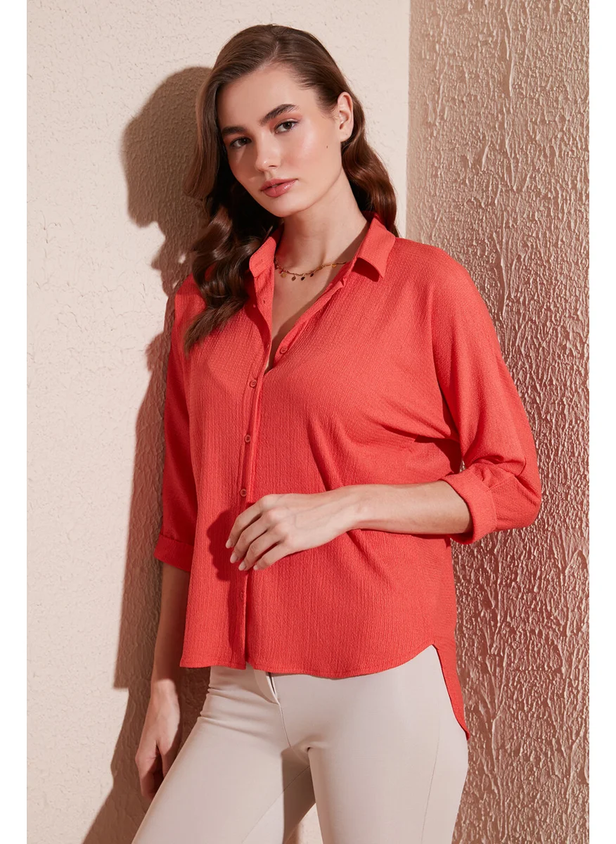 Lela Lela Long Back Three Quarter Sleeve Shirt Women's Shirt 5865596