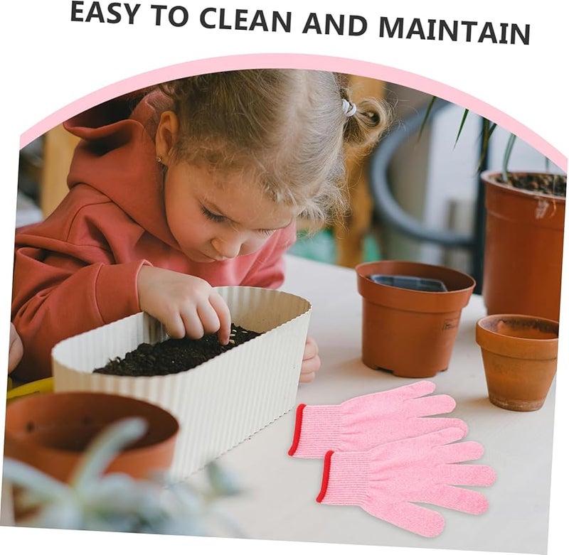 2 Pairs Pink Work Gloves Protective Gardening Labor Gloves Comfortable Breathable - Image 4
