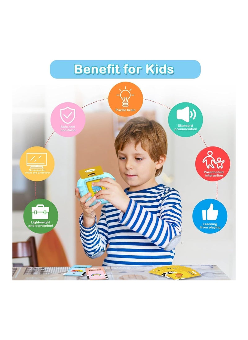 Generic Topcolor Educational Toy for Kids Listen and Learn Literacy Audible Flash Cards for Toddlers 1 2 3 4 5 6 Years Old Boys Girls Flashcards Device with 112 pcs Double-Sided Cards 224 Words  - Image 4