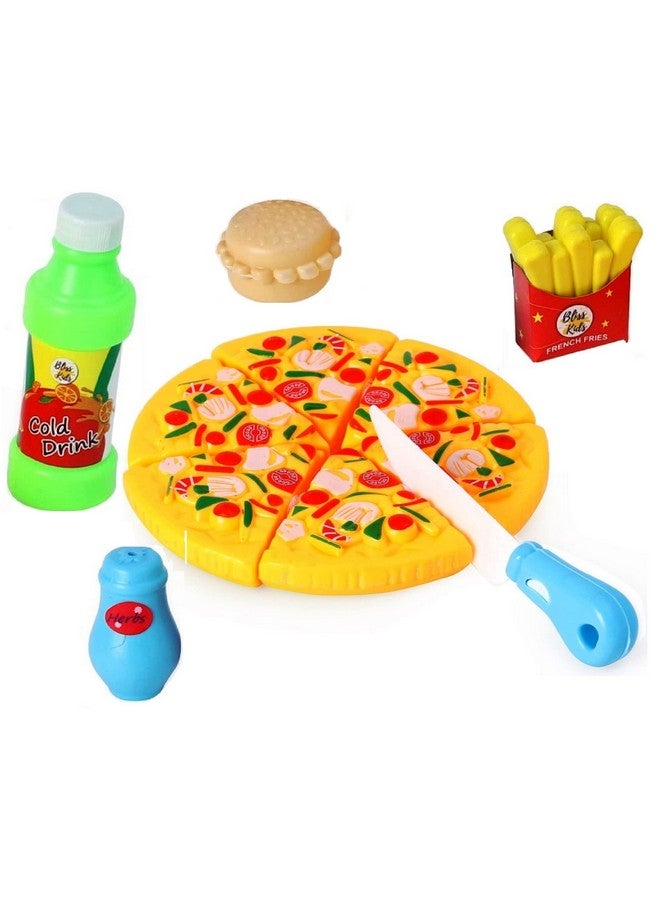 بيبي جو مجموعة ألعاب بيبي جو بيتزا بارتي للوجبات السريعة والتظاهر بالطهي والتقطيع للأطفال (متعددة الألوان) - Image 1