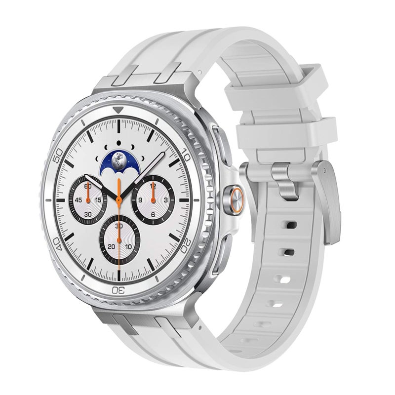 إيروريكس سوار ساعة سيليكون كلاسيكي لساعة Samsung Galaxy Watch8 / Watch8 (فضي أبيض) - Image 1