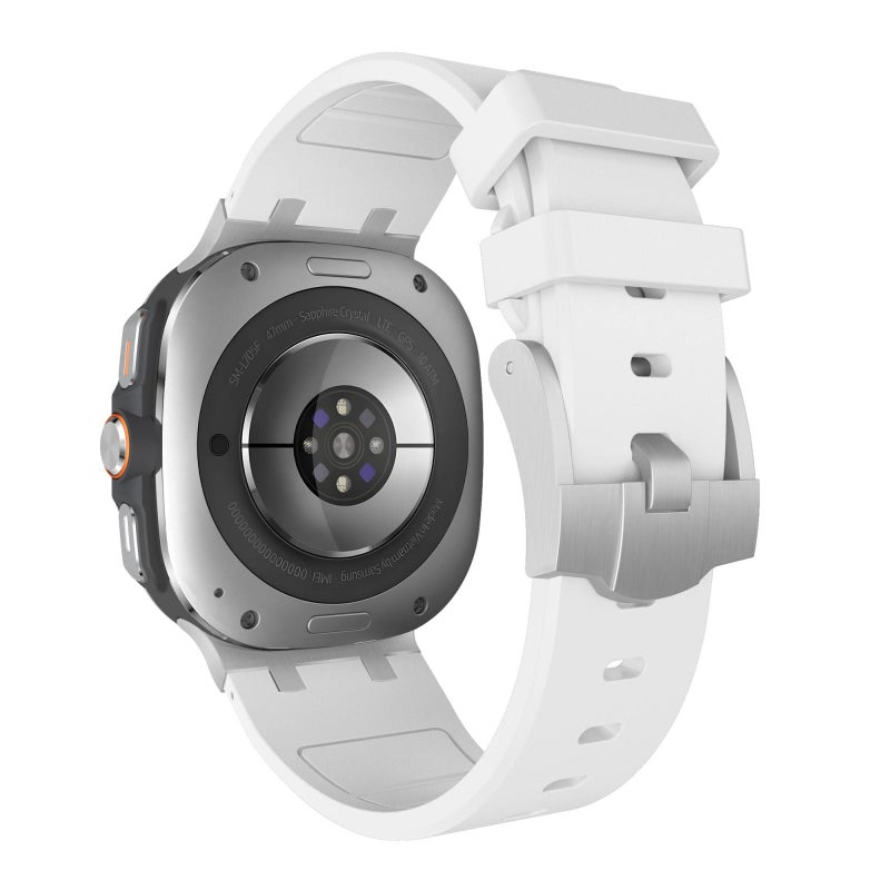 إيروريكس سوار ساعة سيليكون كلاسيكي لساعة Samsung Galaxy Watch8 / Watch8 (فضي أبيض) - Image 2