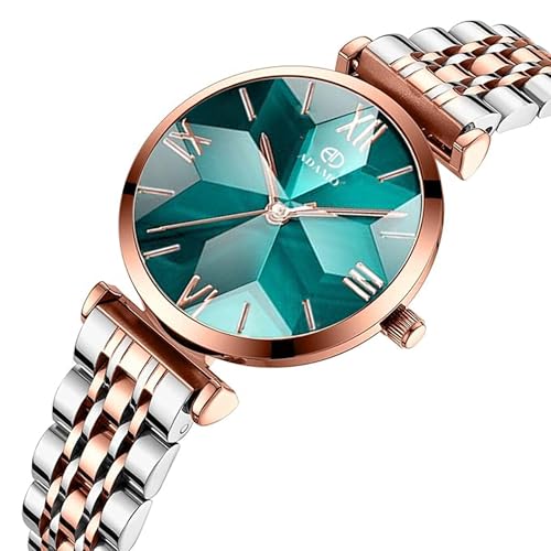 ADAMO Desinger Women Stainless Steel Analog Round Diamond Studded Dial Women's & Girl's Watches 888BBM17 (Sea Green) - Image 2
