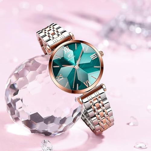 ADAMO Desinger Women Stainless Steel Analog Round Diamond Studded Dial Women's & Girl's Watches 888BBM17 (Sea Green) - Image 5