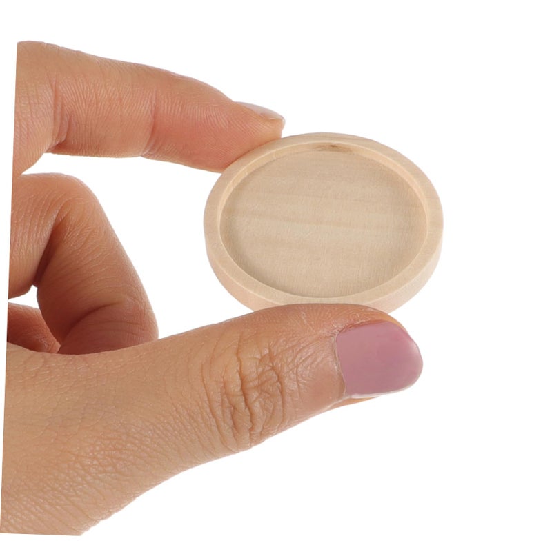 50 Pcs Round Wooden Bezel Pendant Trays For Jewelry Making Vintage Wood Craft Bases - Image 4