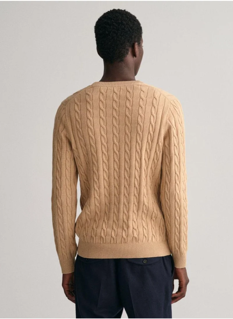 GANT Gant Cotton Cable Knit Crew Neck Sweater