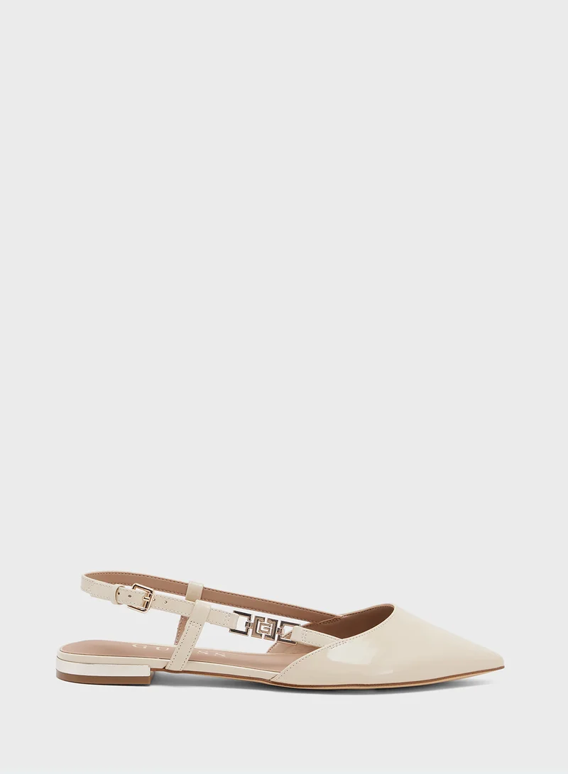 جس Close Toe Ankle Strap Ballerinas