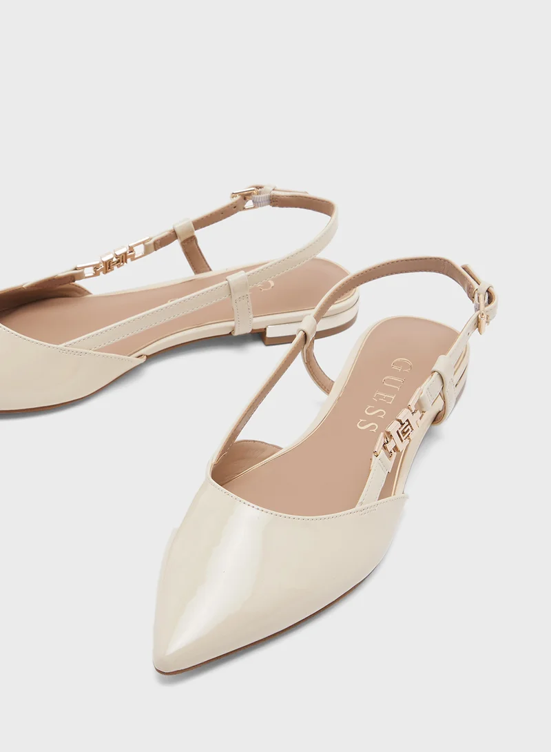 GUESS Close Toe Ankle Strap Ballerinas