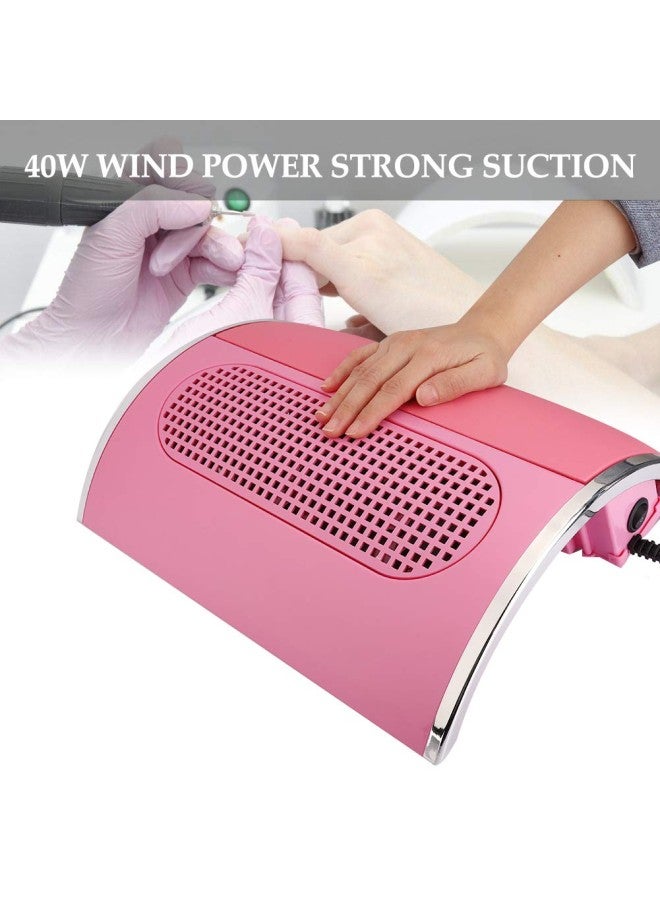 klarako 40W Nail Dust Collector, 3 Fan Nail Vacuum Cleaner Professional Salon Nail Art Machine Manicure Tools with 2 Dust Collecting Bags(US)  - Image 2