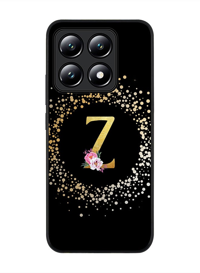 Stylizedd For Xiaomi 14T Case,Slim fit Camera Protection, Shockproof Thin Phone cover - Custom Monogram Floral - Z ( Black ) - Image 1