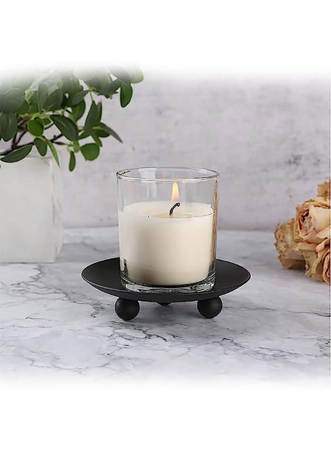Arabest 2 Pcs Iron Plate Candle Holder, Decorative Iron Pillar Candle Plate, 4.3 inches D x 0.87 inches H, Pedestal Candle Stand for LED & Wax Candles, Incense Cones, Spa  - Image 5