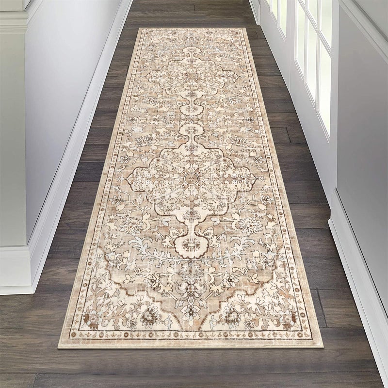 Pauwer Boho Hallway Runner Rug 2x6 Washable Entryway Area Rugs Non Slip Farmhouse Vintage Floor Mat Carpet Runner for Hallways Laundry Room Kitchen Bathroom Bedroom - Image 2