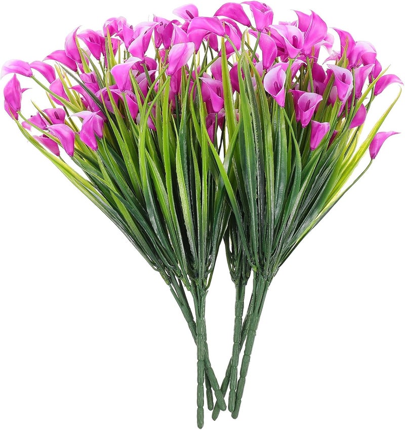 6pcs Artificial Common Lily Fake Plants Green Potted Simulation for DIY Table Centerpieces Wedding Decoration Indoor Outdoor Home Garden - Image 1