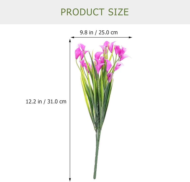 6pcs Artificial Common Lily Fake Plants Green Potted Simulation for DIY Table Centerpieces Wedding Decoration Indoor Outdoor Home Garden - Image 2