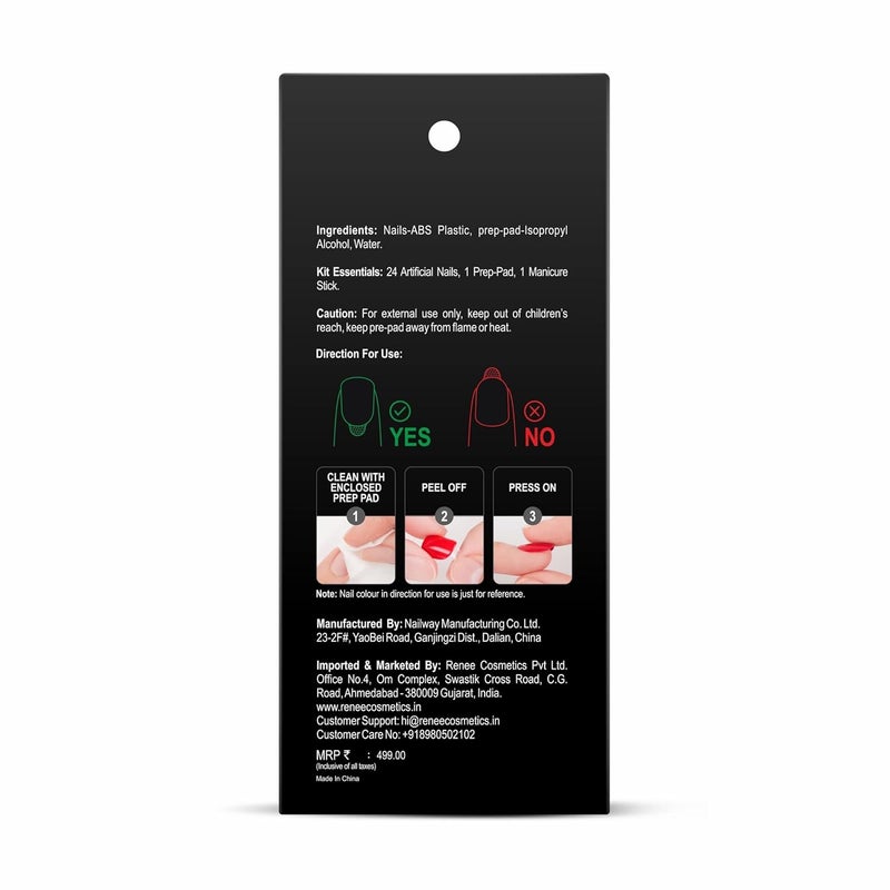 Renee RENEE Stick On Nails MN 02 24 Reusable Artificial Fake Nail Set Lightweight Long Lasting Easy To Use Quick Fix For Festivals Special Occasions - Image 4