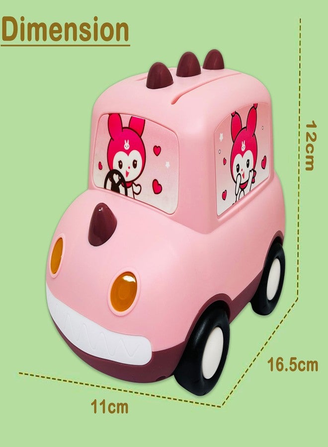 PARTEET Car Shape Gullak Money Bank with Number Code Lock|Password Protective Secure Piggy Bank for Kids & Adults|Ideal Gift, Money Saving Box for Kids |Birthday Return Gifts (Car Baby Pink) - Image 2