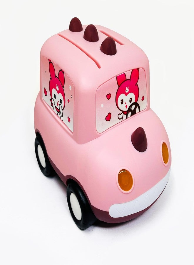 PARTEET Car Shape Gullak Money Bank with Number Code Lock|Password Protective Secure Piggy Bank for Kids & Adults|Ideal Gift, Money Saving Box for Kids |Birthday Return Gifts (Car Baby Pink) - Image 1