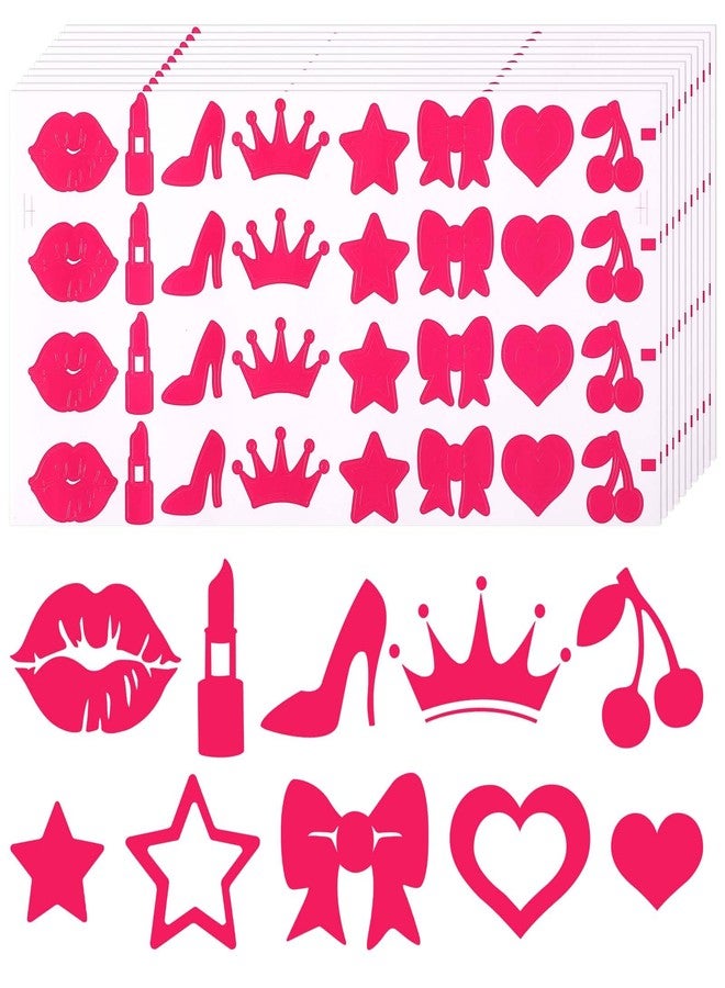 XIHIRCD 320pcs Tanning Stickers, Cute Sunbathing Stickers Self Adhesive Tanning Heart Lips Bow Star Cherry Sun Tan Stickers Decals for Body Summer Beach (8 Styles) - Image 1