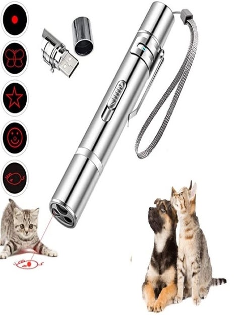 Cat Laser Toy, Cat Toy Laser Pointer, Laser Pointer for Interactive Toys for Indoor Cats Dogs, Long Range 7 Modes Lazer Projection for Kitten Pet Chaser Tease Stick Training Exercise