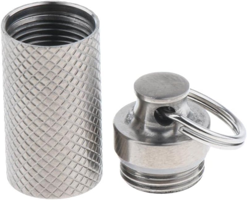 klarakoPortable Daily Pill Case, Titanium Waterproof Pill Box, Small Pocket Pill Container Keychain Keyring for Men Women - Image 1