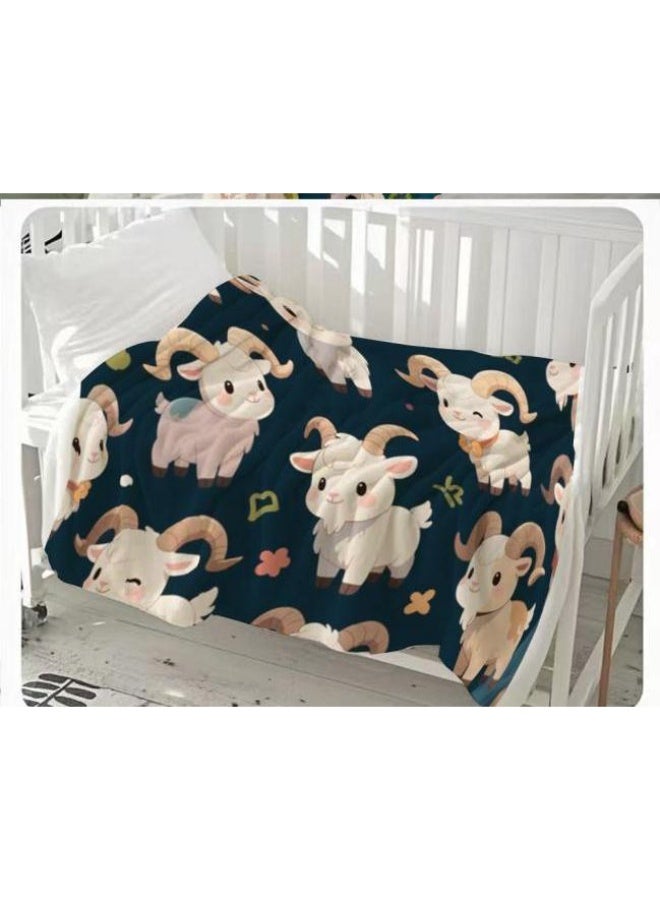 عام بطانية رقيقة من الفانيلا الكرتونية للأطفال والرضع (دافئة ومريحة، ومناسبة للنوم والألعاب) 70 سم * 100 سم - Image 2