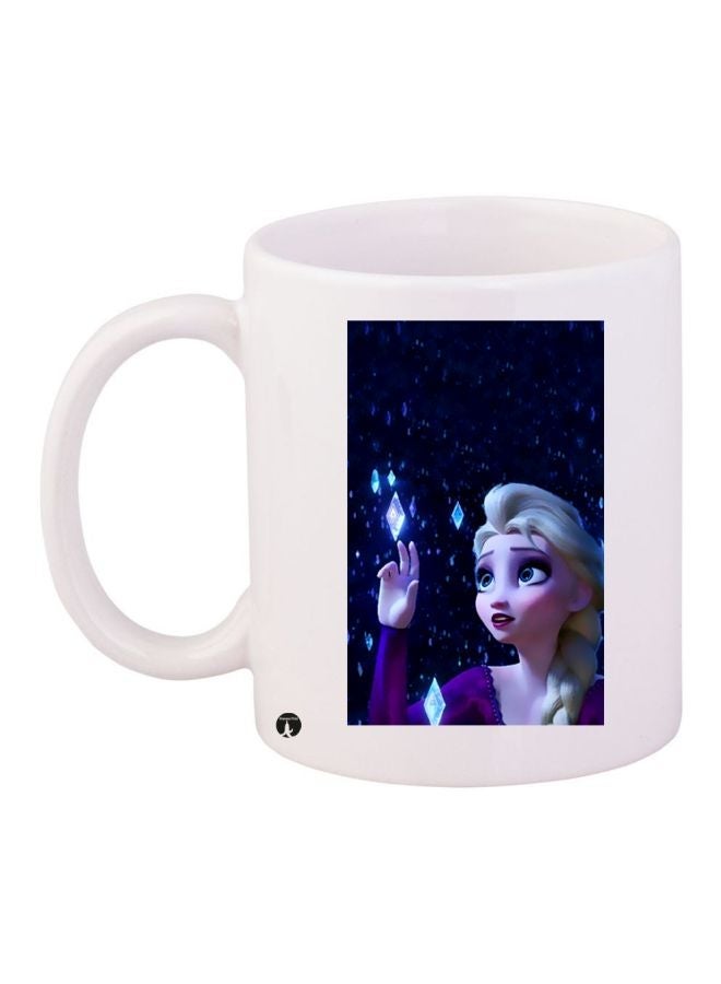 RYN Anime Printed Ceramic Coffee Mug White/Blue/Pink 11ounce