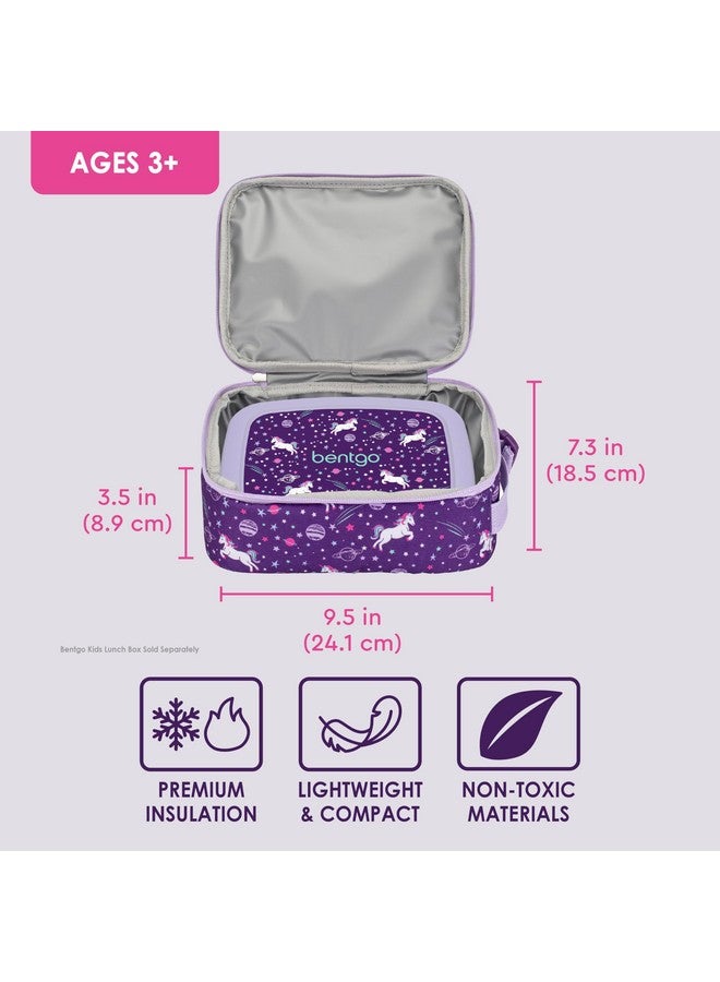 Bentgo حقيبة غداء معزولة للأطفال من بنتغو - مقاومة للماء، قابلة لإعادة الاستخدام، خفيفة الوزن ومتينة مع حاملة زجاجة ماء وجيب شبكي، تناسب صندوق الغداء وزجاجة الماء - مثالية للأعمار 3 سنوات فما فوق (وحيد القرن) - Image 3